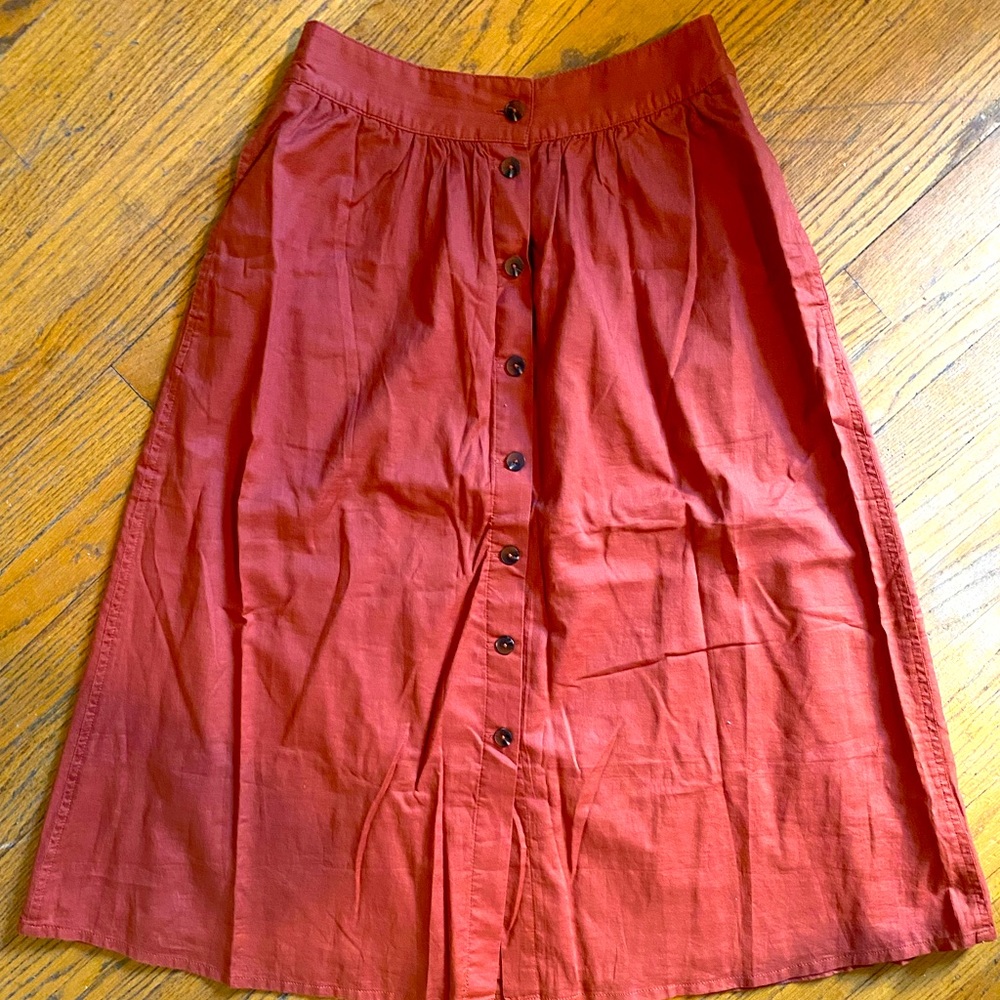 Madewell Palisade Button Front Midi Skirt